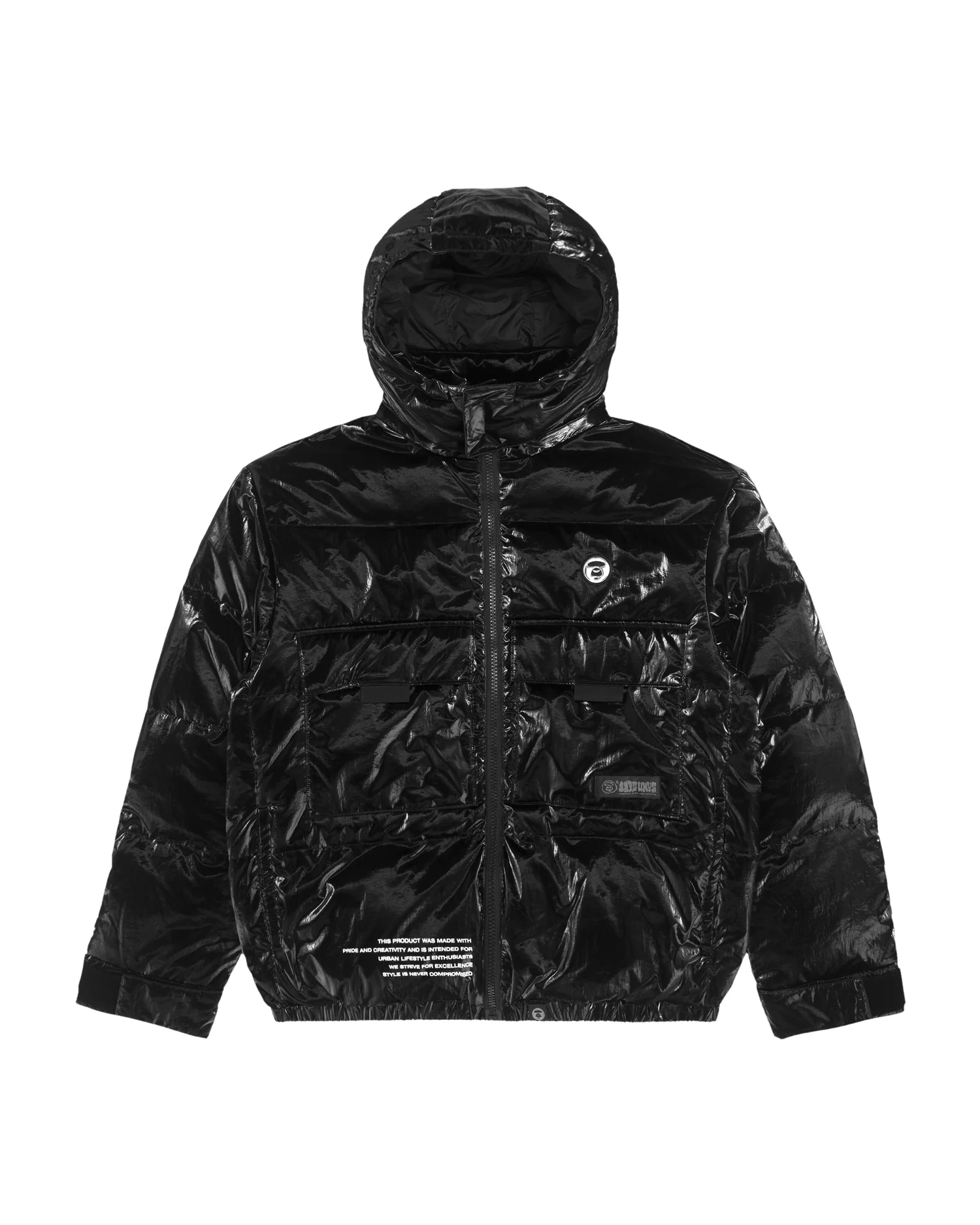 Moonface hooded down shiny jacket