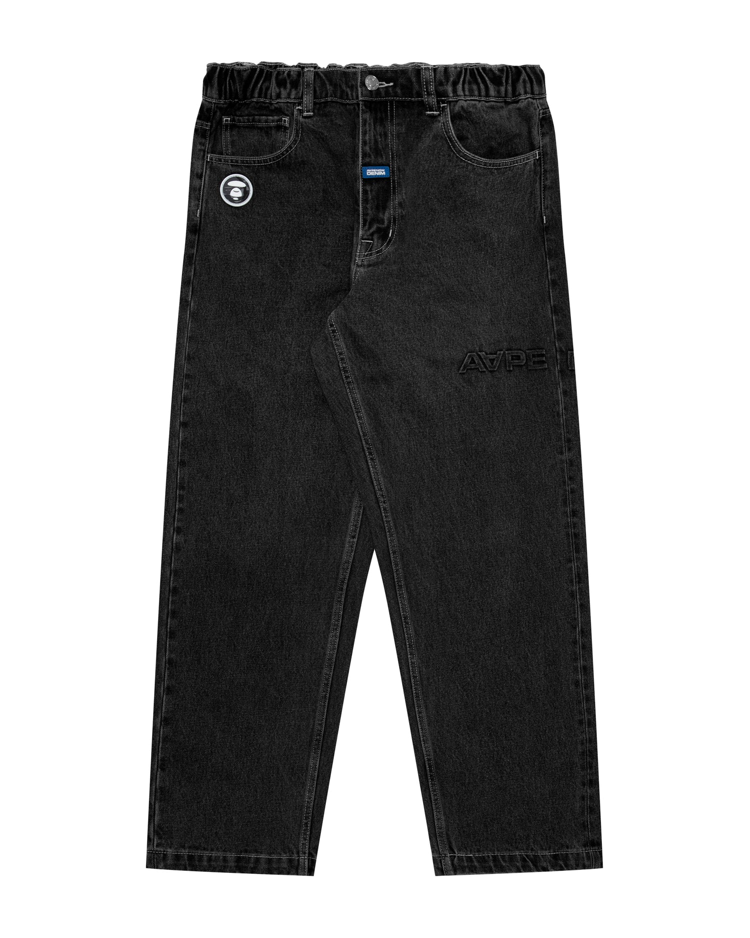 Moonface patch relaxed jeans