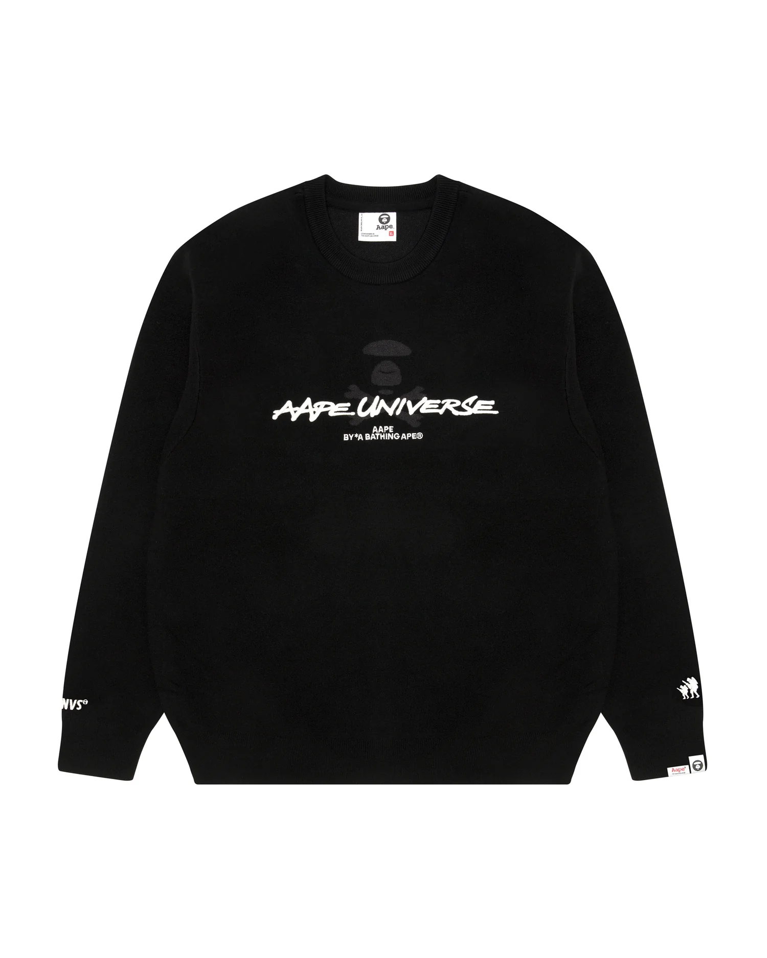 Moonface intarsia embroidered pullover