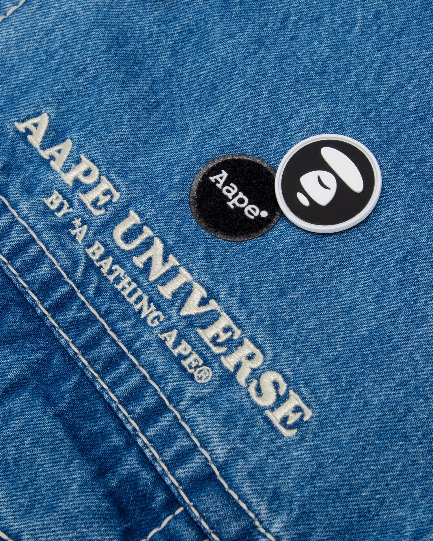 Moonface panelled hooded denim jacket - Image 3