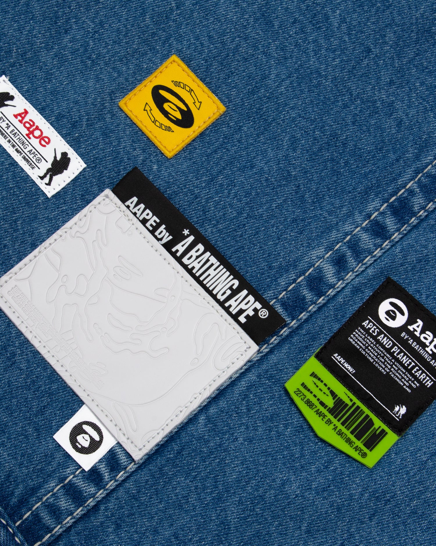 Moonface panelled hooded denim jacket - Image 4