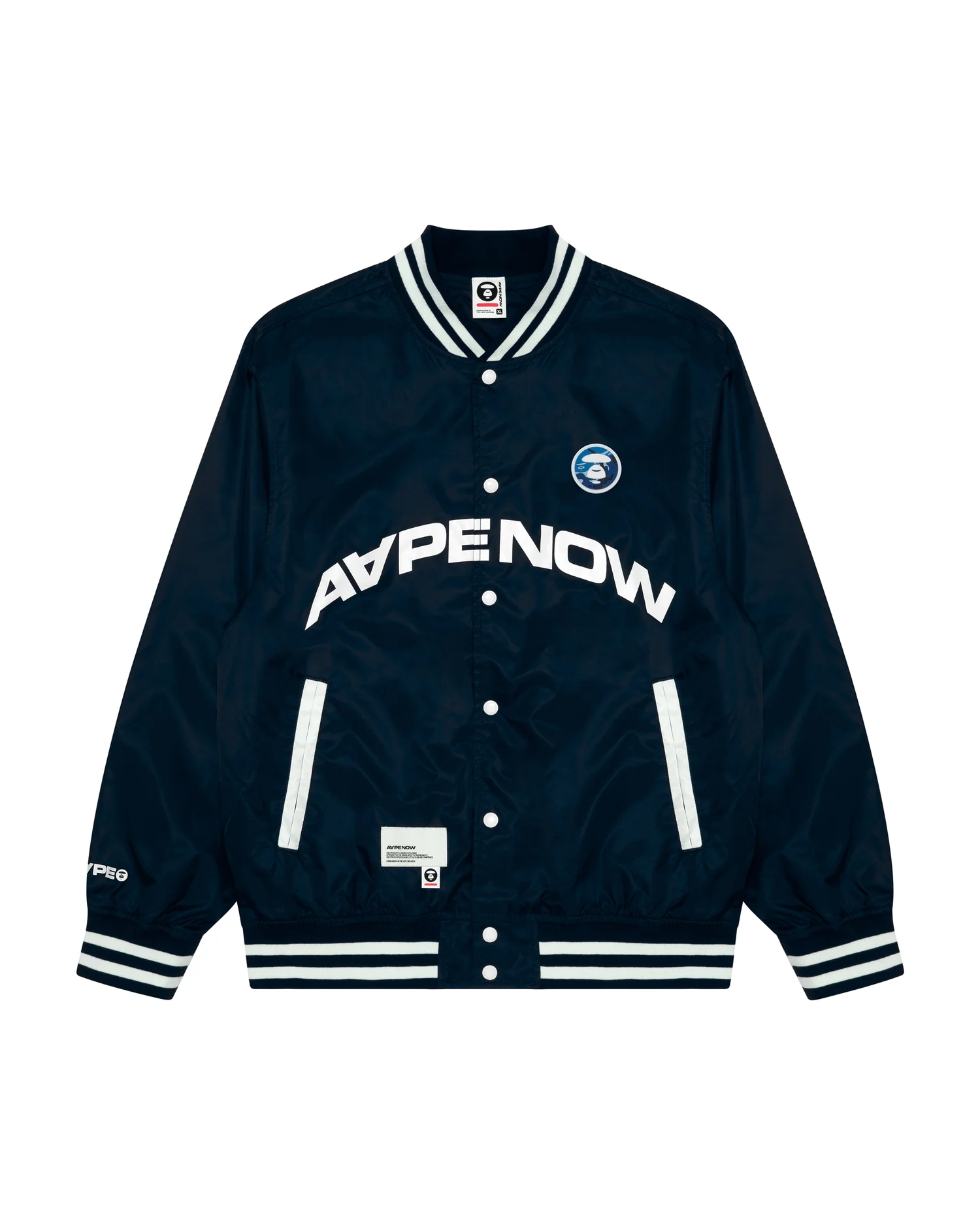 Moonface patch printed baseball jacket