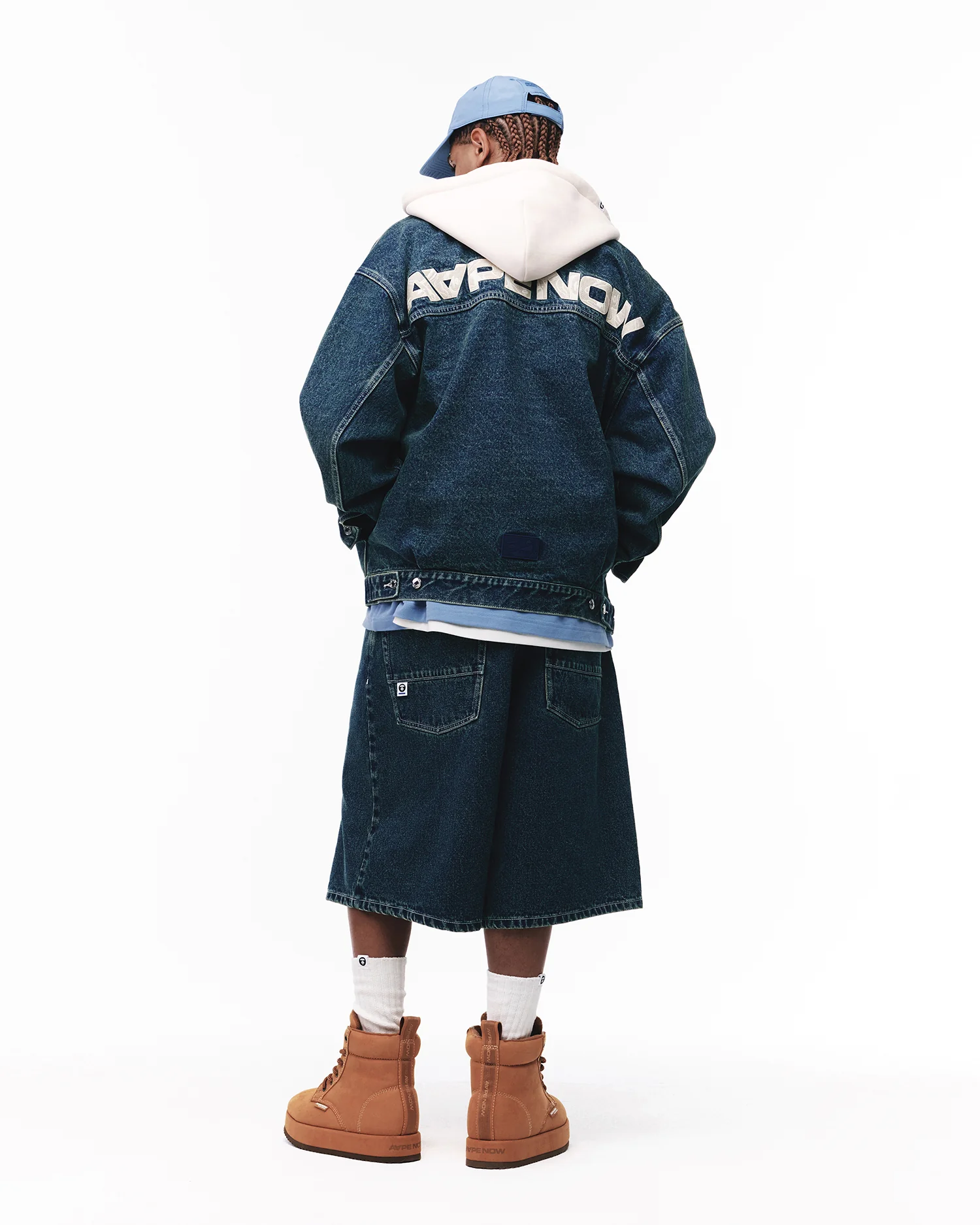 AAPENOW moonface hooded denim jacket - Image 3