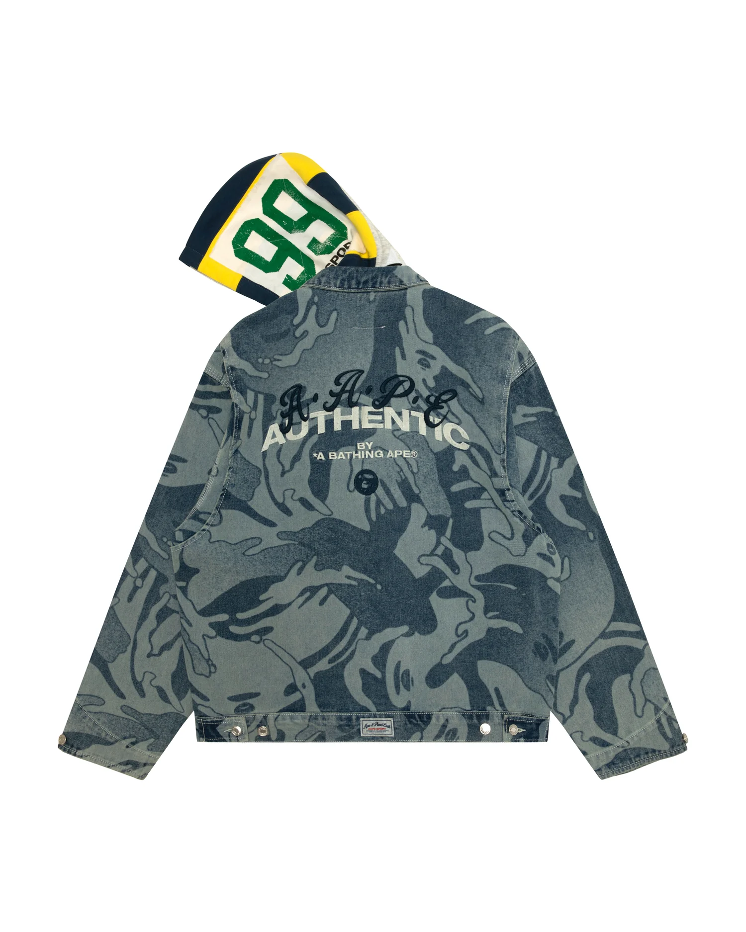 AAPEUNVS moonface hooded camo denim jacket - Image 2