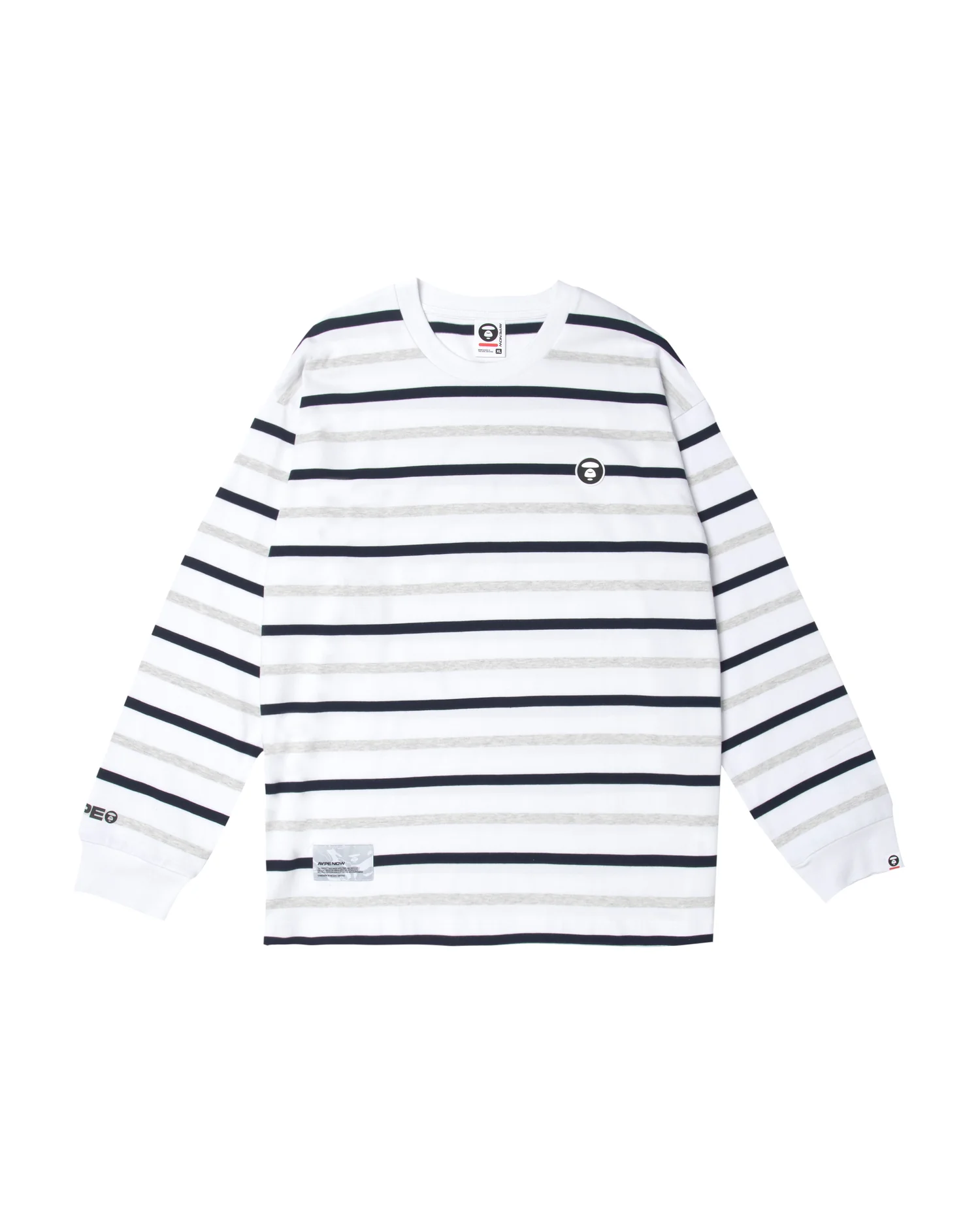 Moonface striped long-sleeve tee