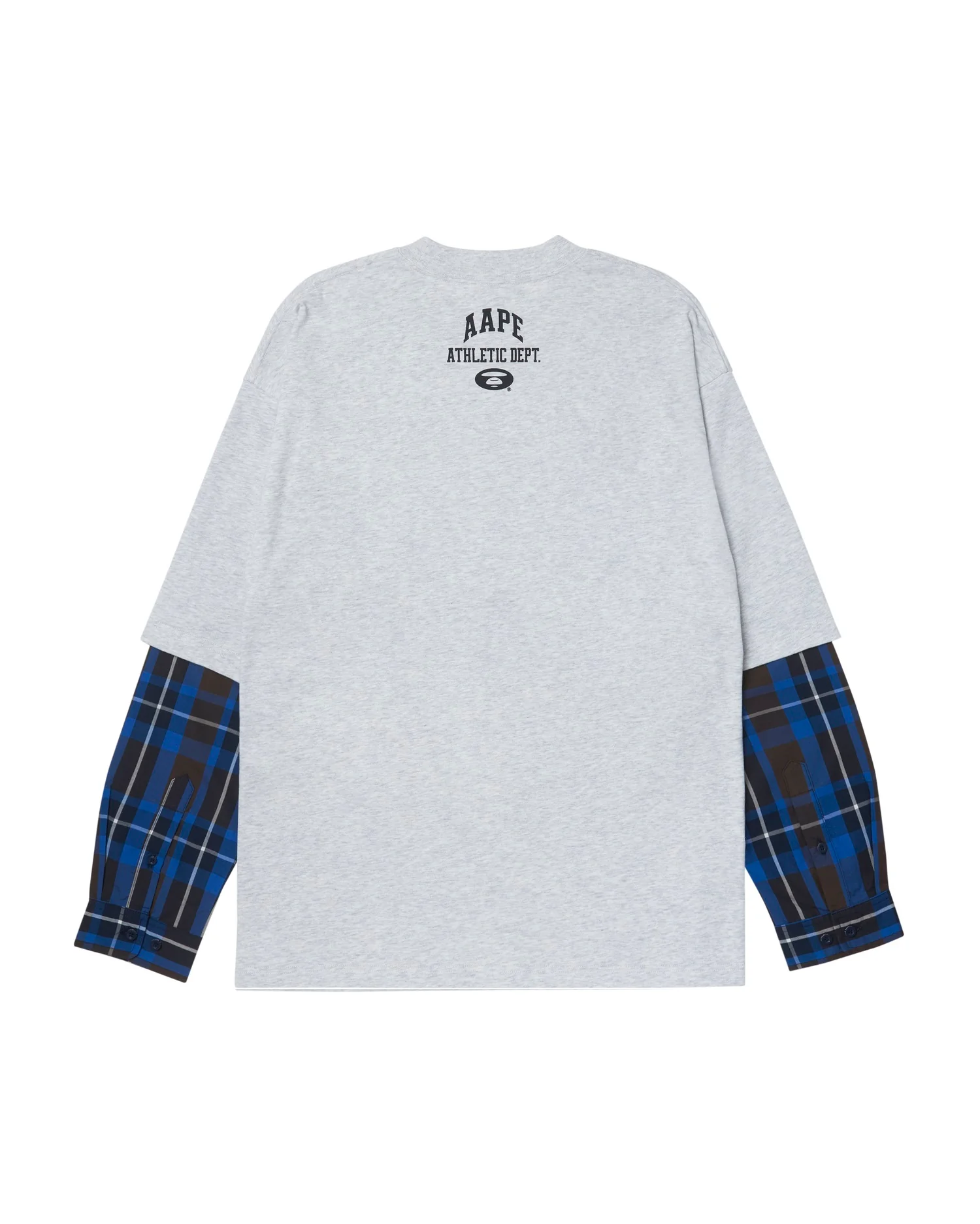 Moonface plaid-panelled long-sleeve tee - Image 2
