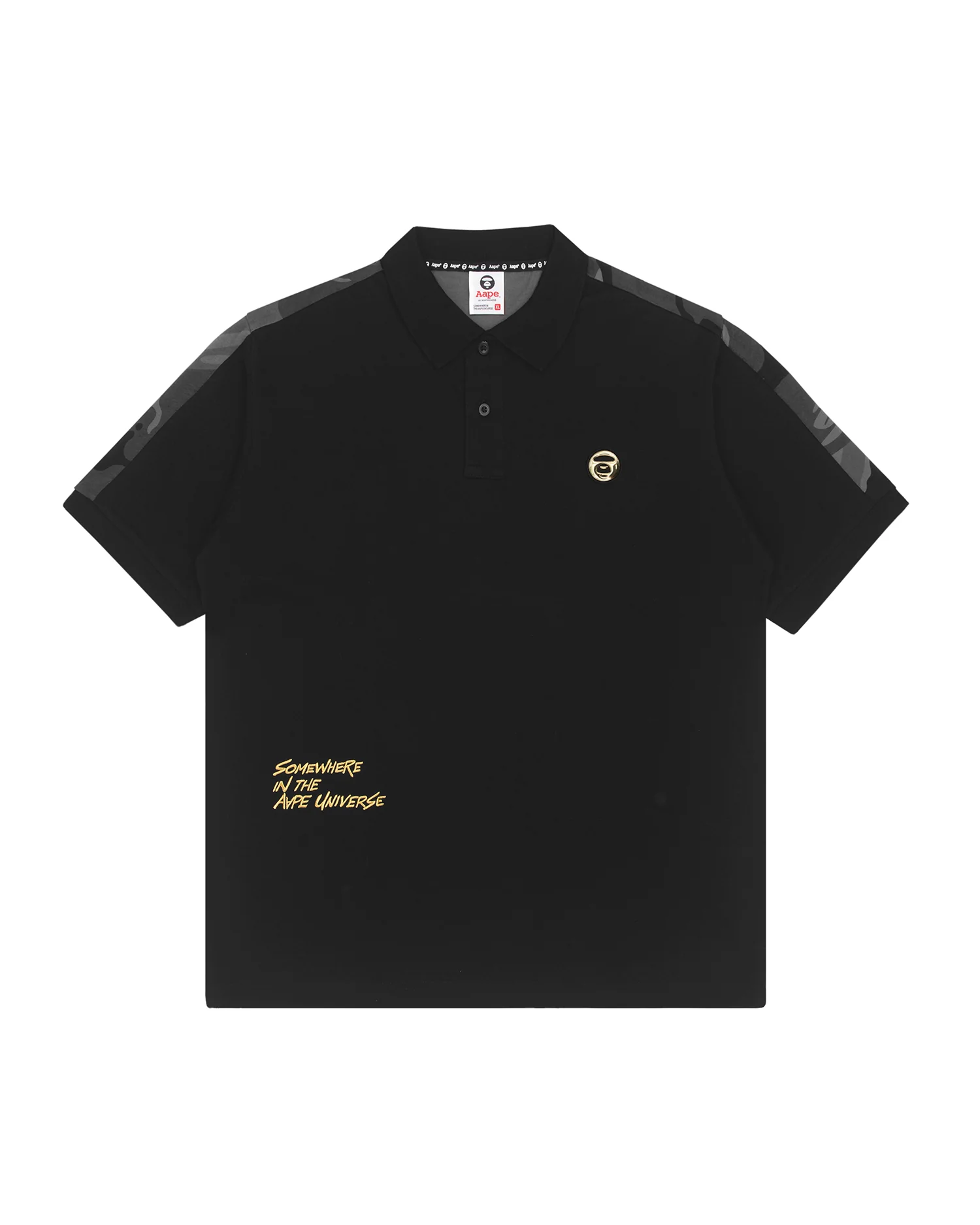 Moonface camo print polo