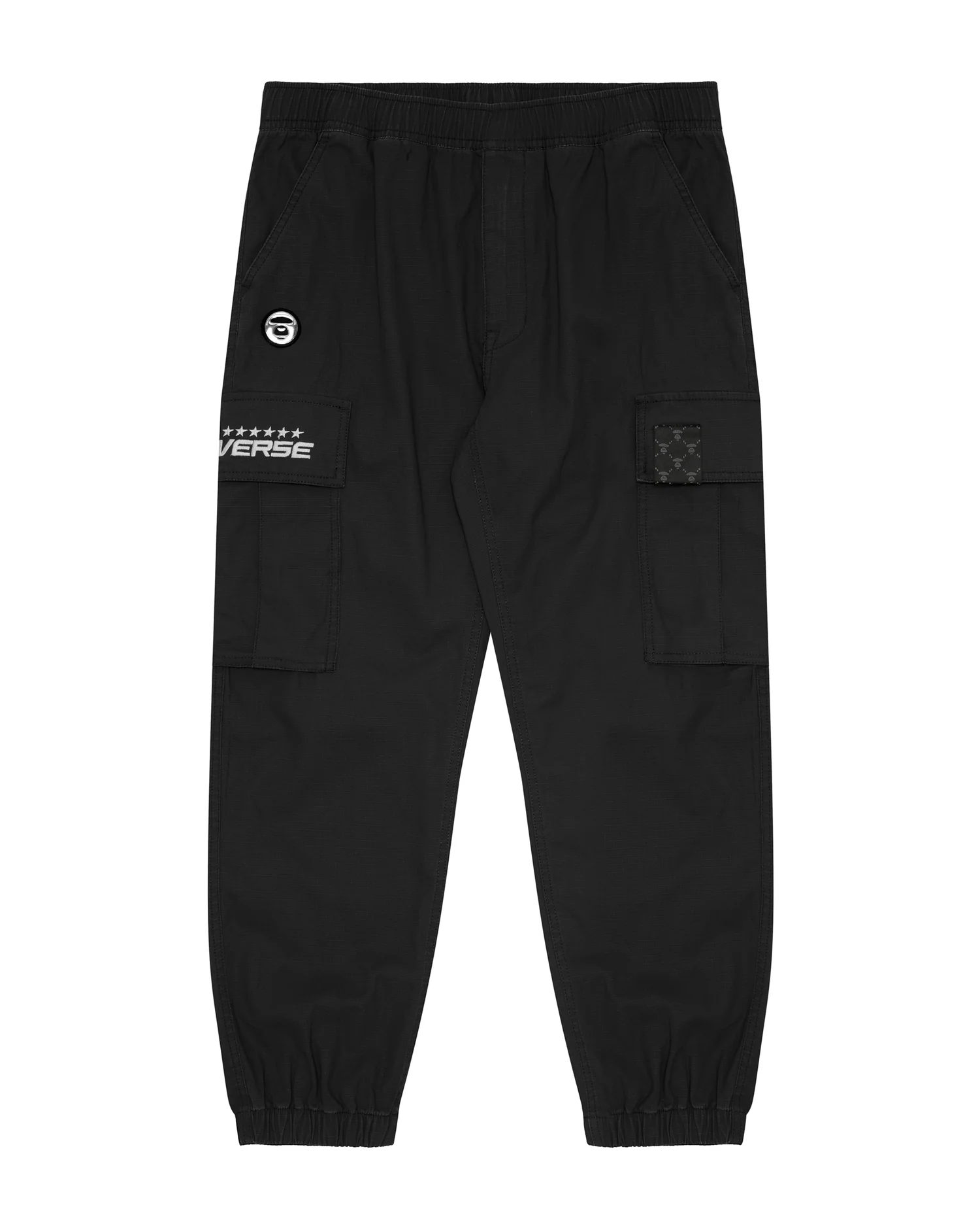 Moonface patch embroidered cargo pants