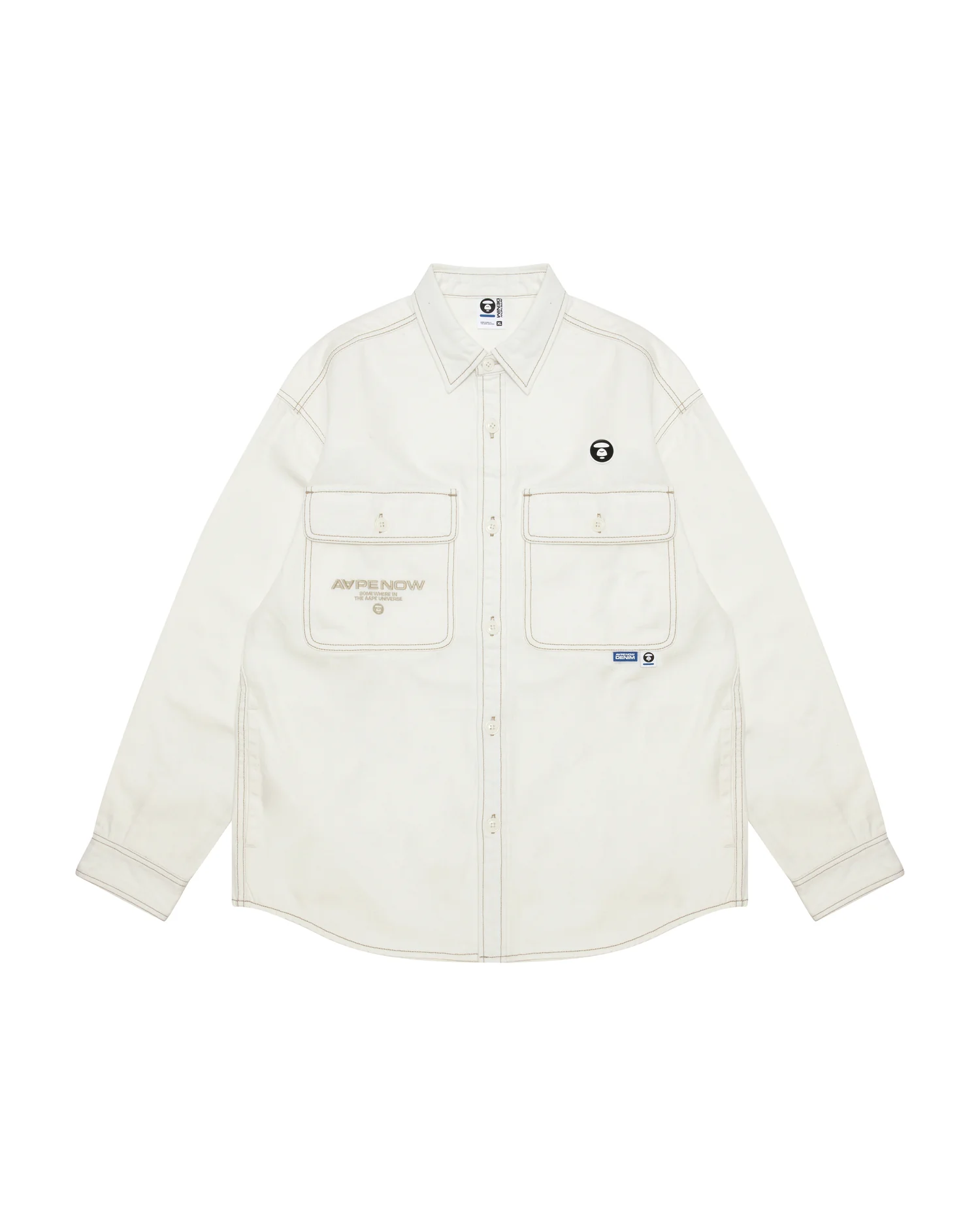Moonface patch workwear shirt