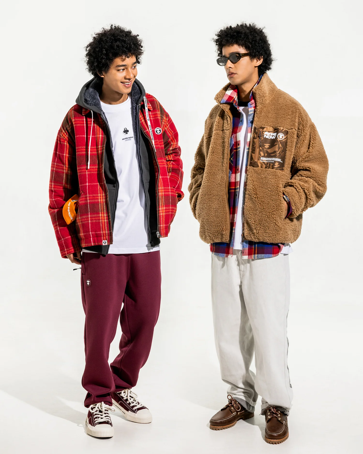 AAPENOW moonface check hooded shirt jacket - Image 4