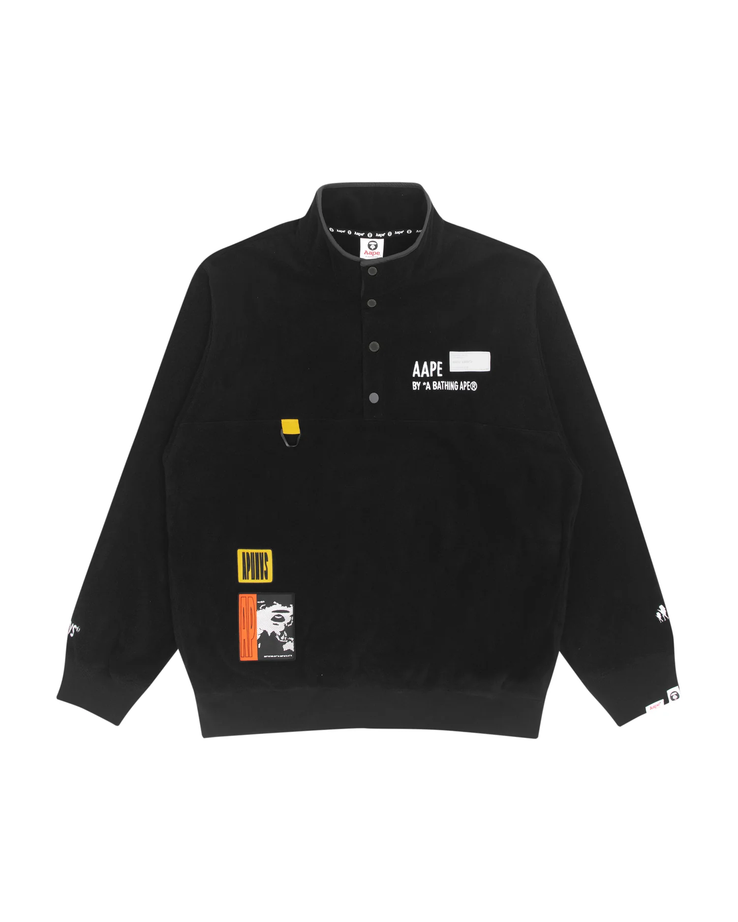 Buttoned patched fleece sweatshirt - Image 12