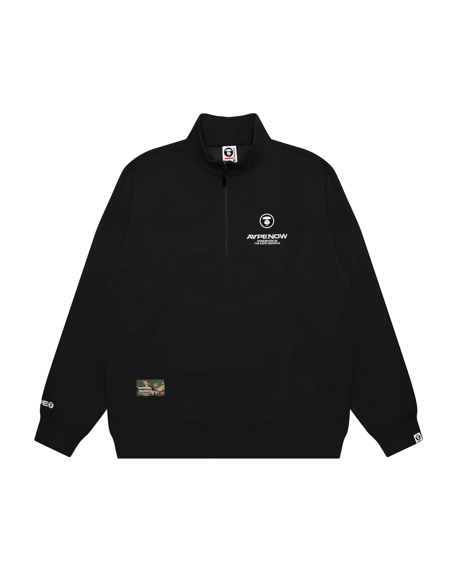 Moonface patch half-zip sweatshirt