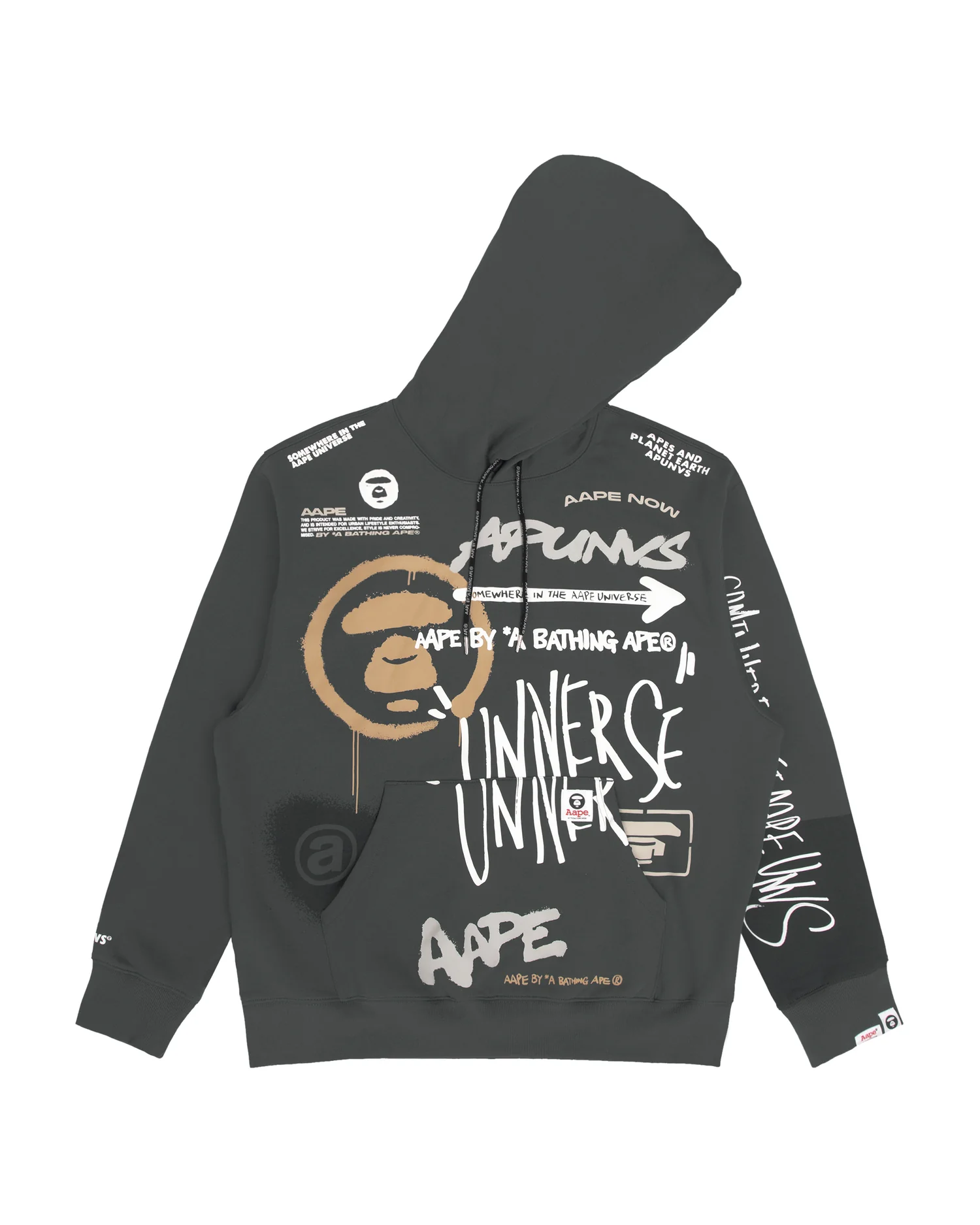 Moonface graffiti all-over-printed hoodie