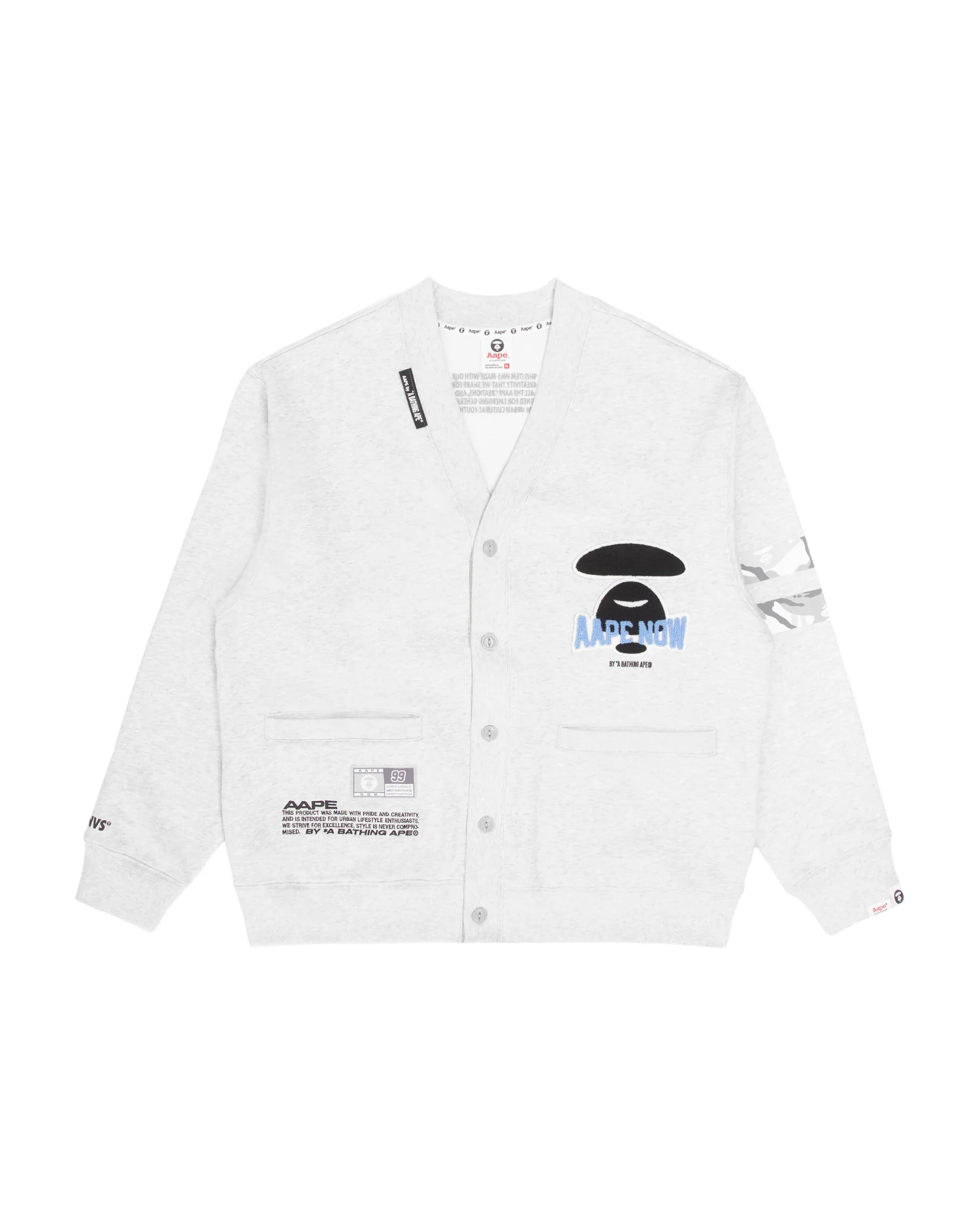 Moonface patch cardigan