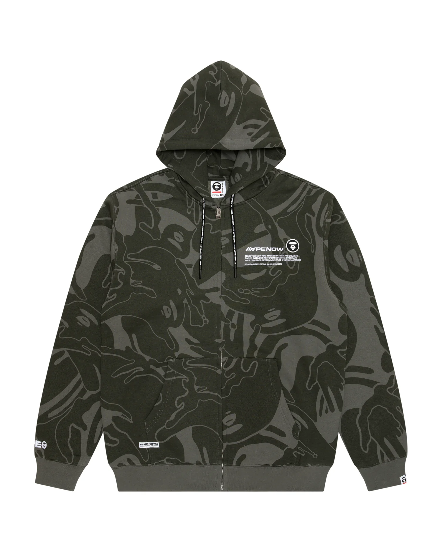 Moonface patch camo zip-up hoodie - Image 6