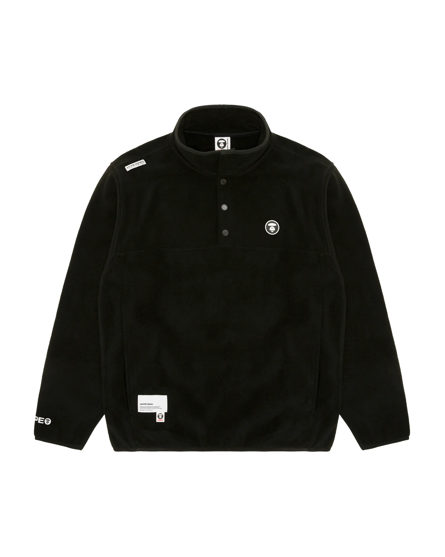 Moonface half-button fleece sweatshirt