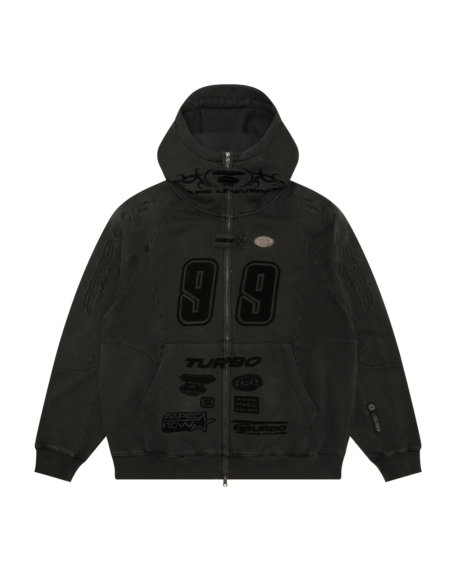 AAPENOW moonface logo zip-up hoodie
