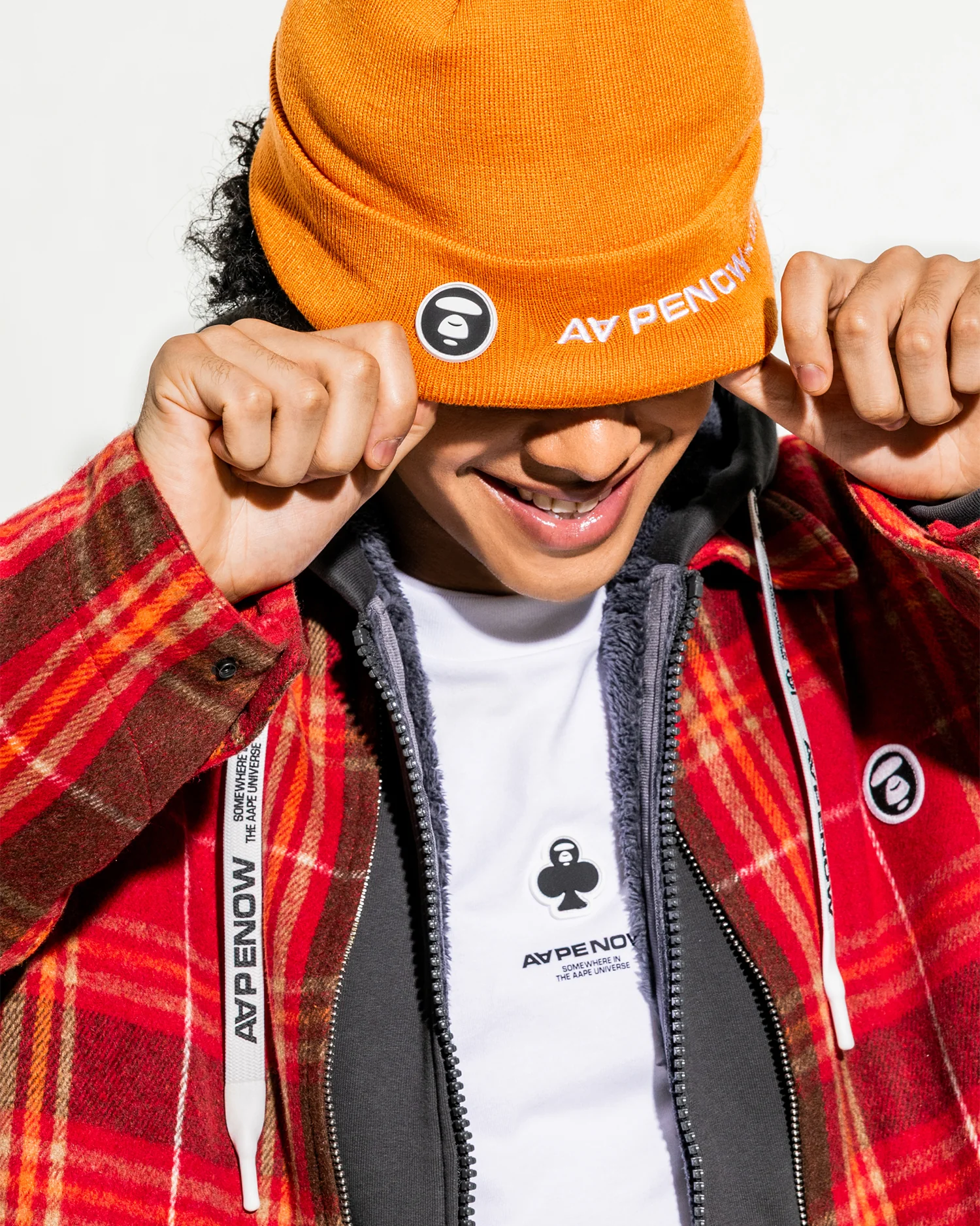 AAPENOW moonface zip-up hoodie - Image 3