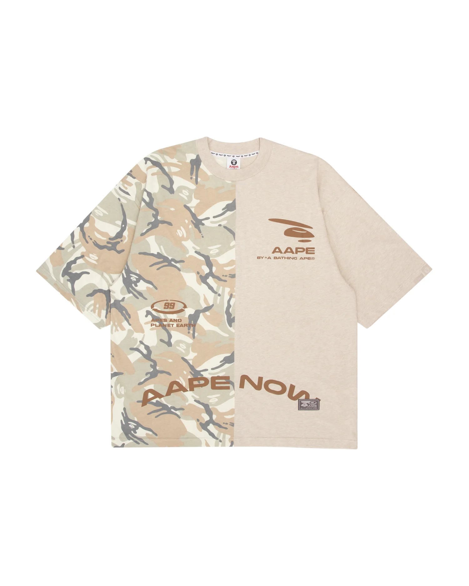 Moonface camo colour blocked tee