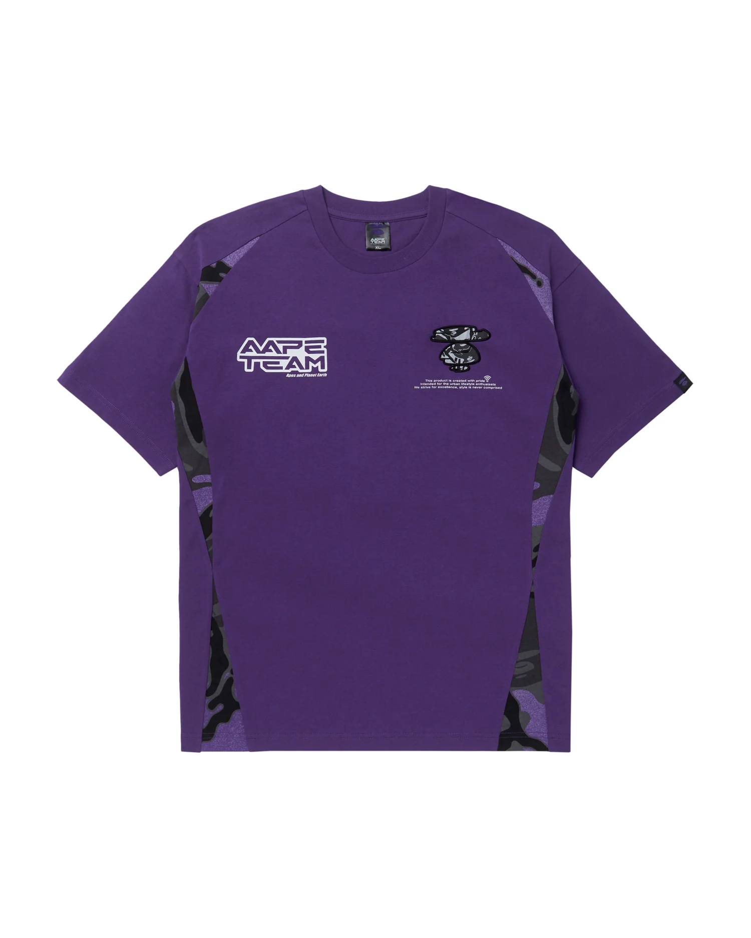 Moonface embroidered camo panelled tee - Image 11