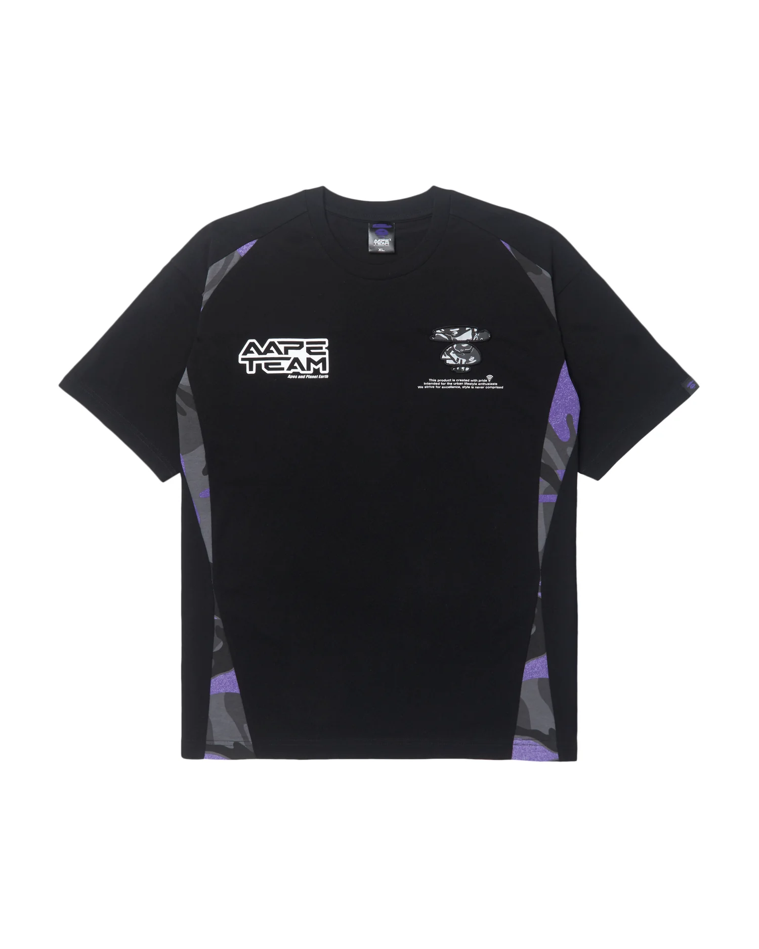 Moonface embroidered camo panelled tee - Image 6