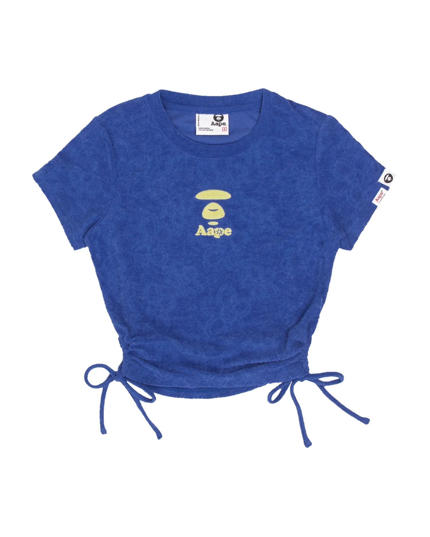Moonface embroidered patterned self-tie tee