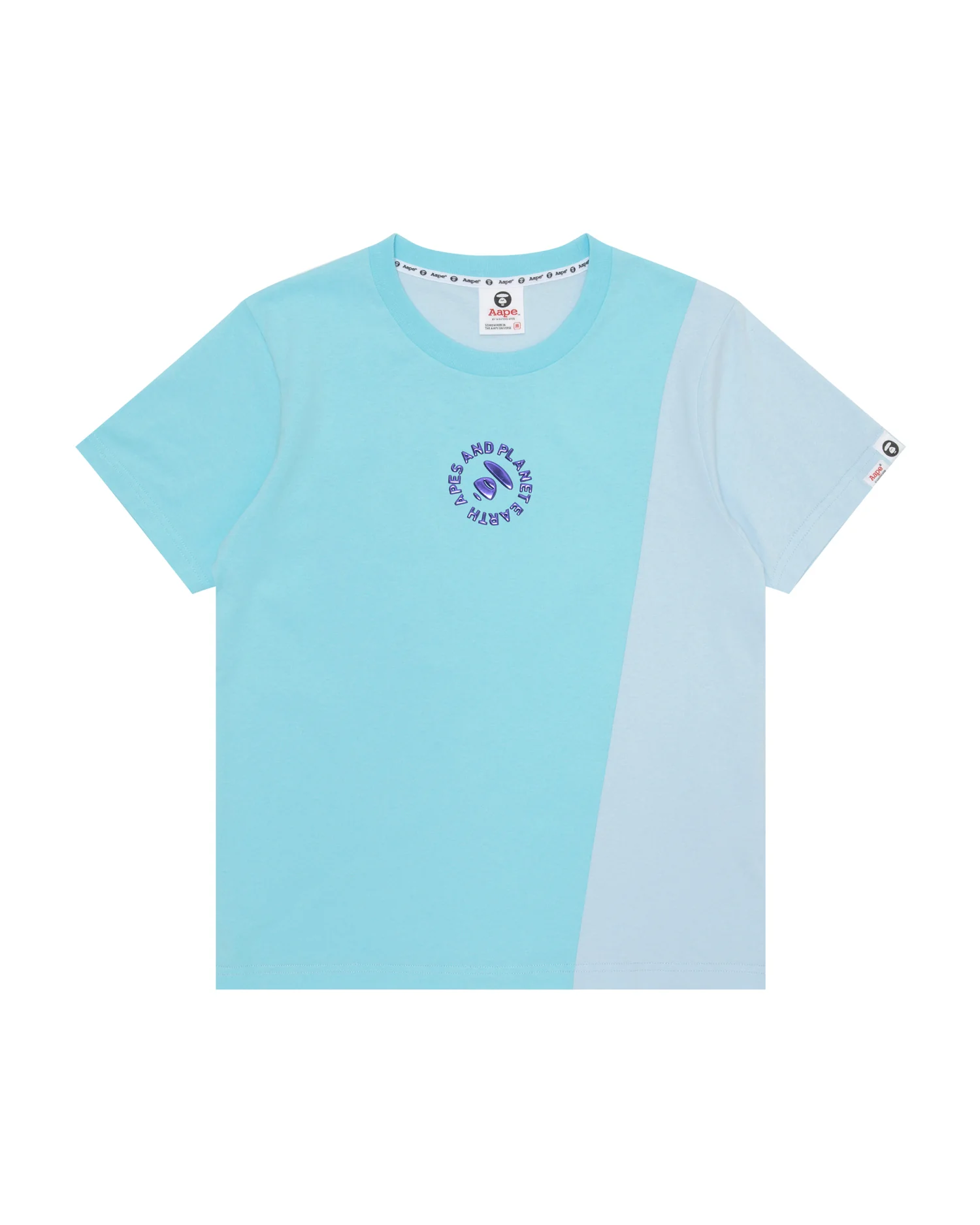 Moonface embossed panelled tee