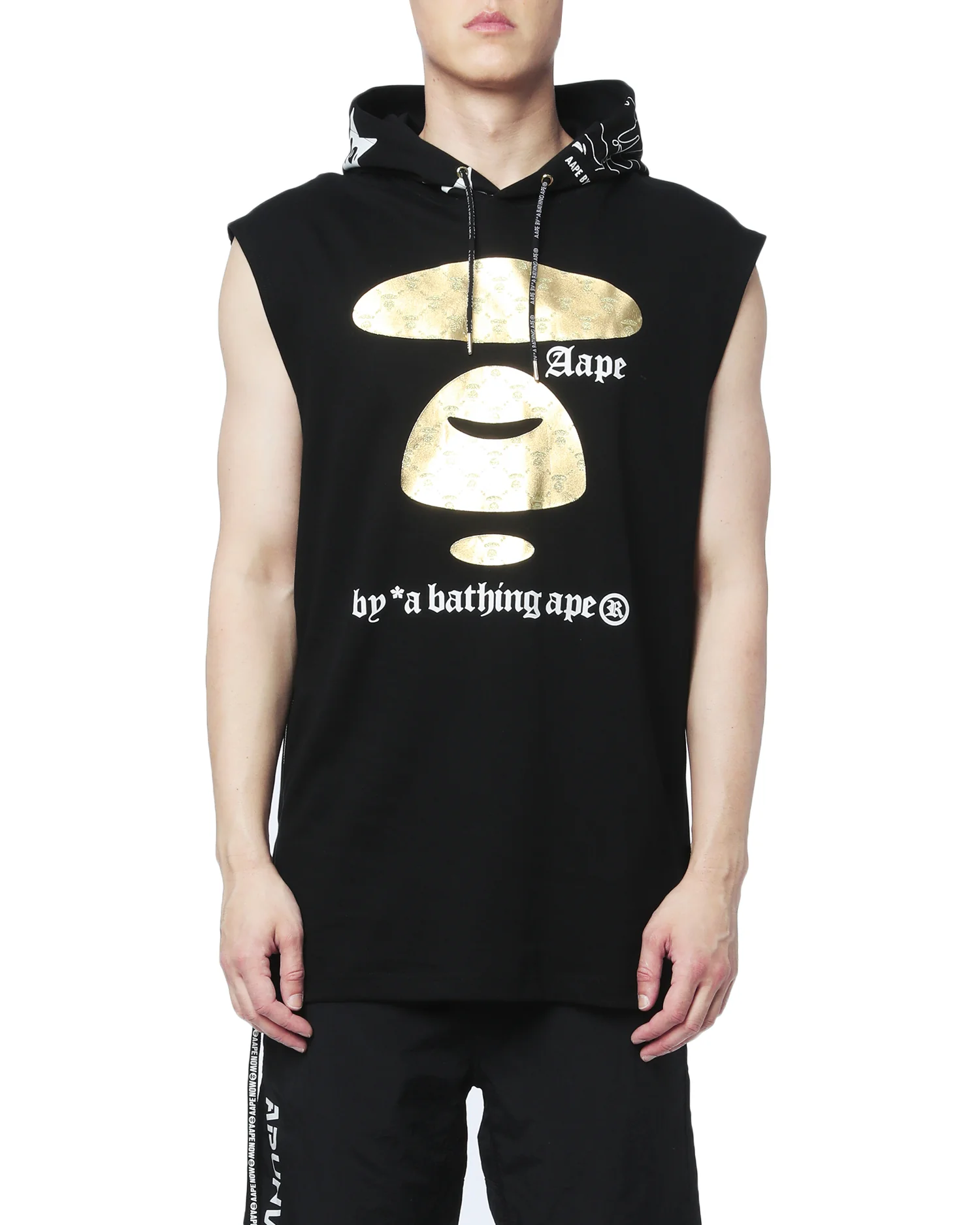 Metallic Moonface sleeveless hoodie - Image 2