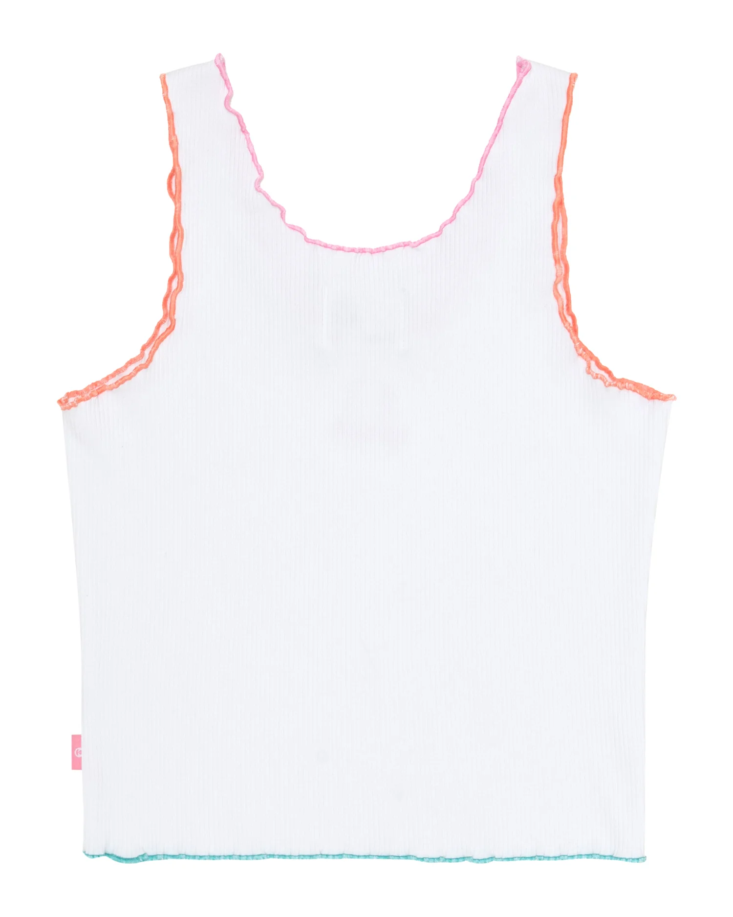 Moonface embroidered ribbed cropped tank top - Image 7